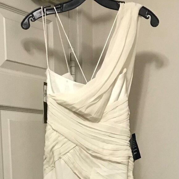 Nicole Miller Ivory Silk Ruched Draped Panel Wedding Dress Size 2 NWT - Picture 9 of 11